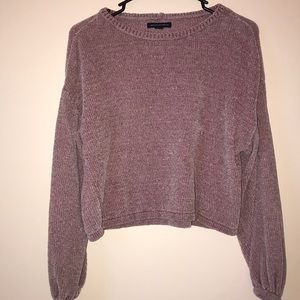 Pink Velvet American Eagle Cropped Crewneck